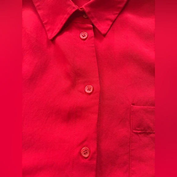 Zara Vibrant Red Button Down Shirt. Viscose/Lyocell blend. Size Medium. - Picture 3 of 14
